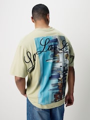 HUGO 100% Cotton Palm Tree Back Graphic T-Shirt - Imagen 2 de 5