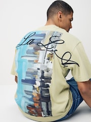 HUGO 100% Cotton Palm Tree Back Graphic T-Shirt - Imagen 3 de 5