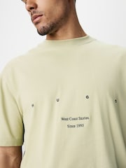 HUGO 100% Cotton Palm Tree Back Graphic T-Shirt - Imagen 4 de 5