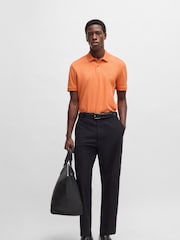 BOSS Orange Regular Fit Pallas Logo 100% Cotton Polo Shirt - Image 3 of 5