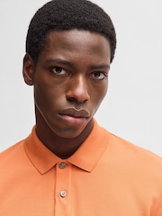 BOSS Orange Regular Fit Pallas Logo 100% Cotton Polo Shirt - Image 4 of 5