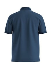 BOSS Blue Passenger Slim-Fit Box Logo Polo Shirt - Image 5 of 6