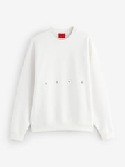 HUGO Natural 100% Cotton Palm Tree Back Graphic Sweat Top - Image 5 of 6