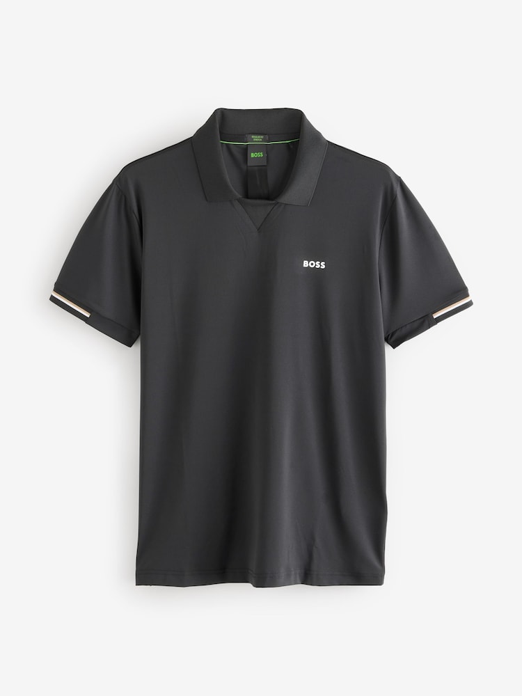 BOSS Black Golf Palle Revere Collar Regular-Fit Polo Shirt - Image 4 of 4