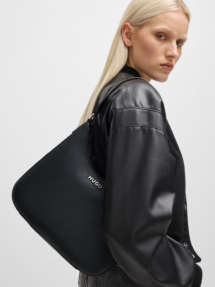 HUGO Black Chris Hobo Shoulder Bag - Image 6 of 7