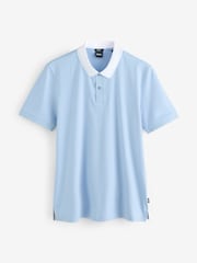 Azul - BOSS Phillipson Slim-Fit 100% Cotton Polo Shirt - Imagen 1 de 1