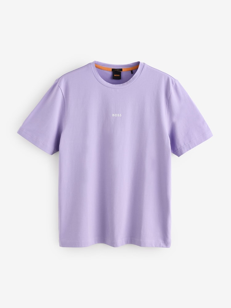 BOSS Purple Relaxed Fit Logo T-Shirt - Image 4 of 4