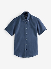 BOSS Light Blue Slim Fit Roan 100% Linen Shirt - Image 1 of 1