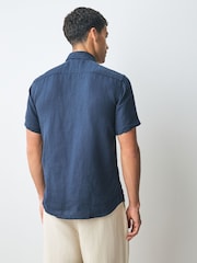 BOSS Light Blue Slim Fit Roan 100% Linen Shirt - Image 2 of 5