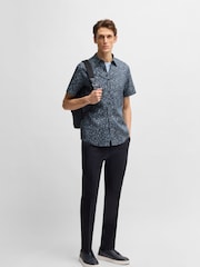 BOSS Blue Roan Slim-Fit Shirt - Image 3 of 6