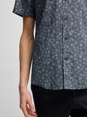 BOSS Blue Roan Slim-Fit Shirt - Image 5 of 6