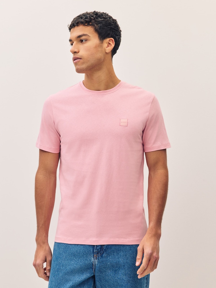 BOSS Pink Relaxed-Fit Logo T-Shirt - Image 1 of 4