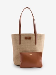 BOSS Natural Raffia Tote Bag - Image 1 of 8