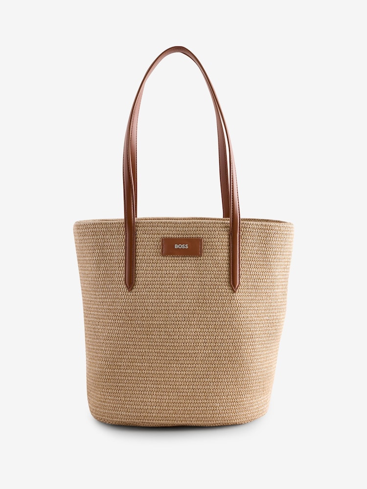 BOSS Natural Raffia Tote Bag - Image 2 of 8
