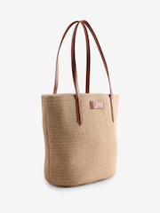 BOSS Natural Raffia Tote Bag - Image 3 of 8