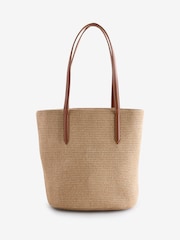 BOSS Natural Raffia Tote Bag - Image 4 of 8