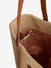 BOSS Natural Raffia Tote Bag - Image 6 of 8