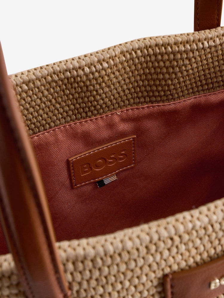 BOSS Natural Raffia Tote Bag - Image 7 of 8