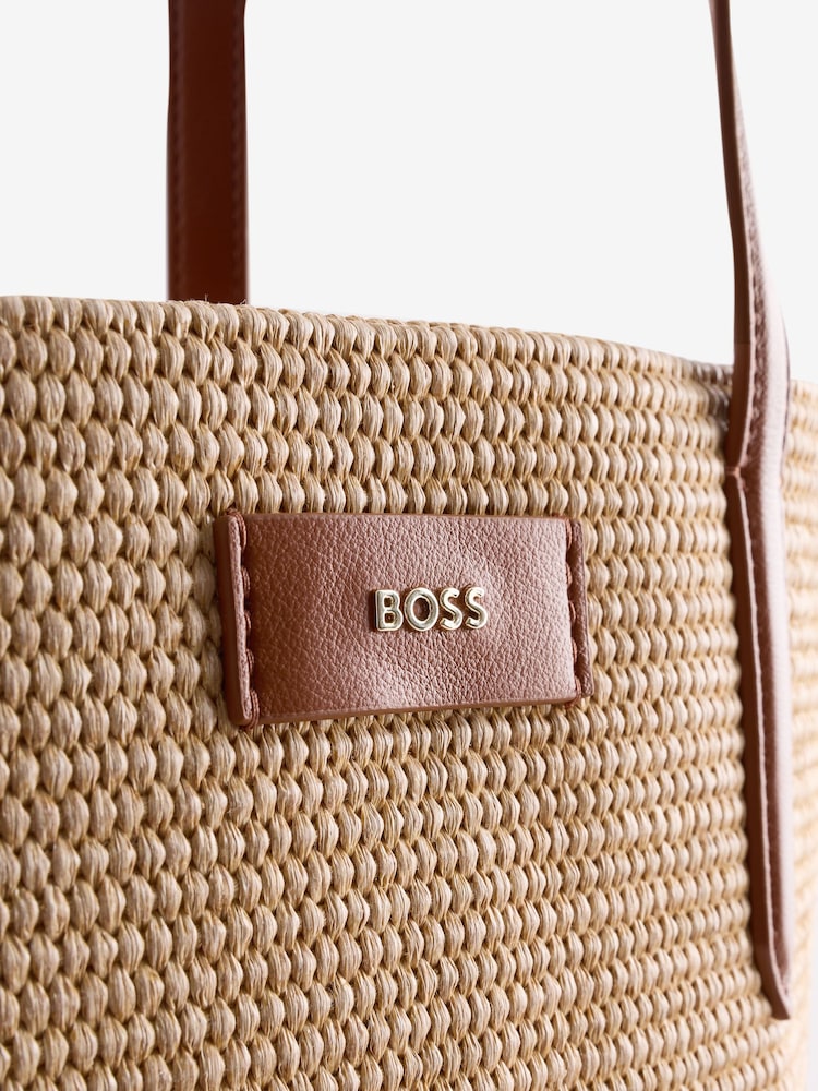 BOSS Natural Raffia Tote Bag - Image 8 of 8