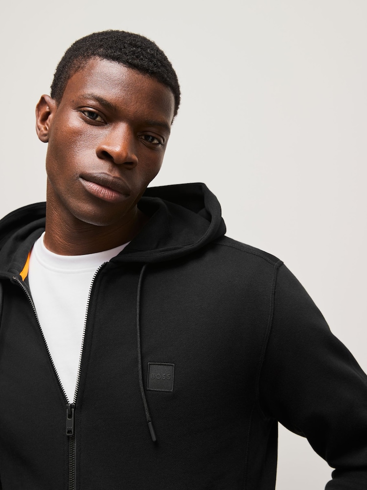 BOSS Black 100% Cotton Box Logo Hooded Sweatshirt - Image 3 of 4