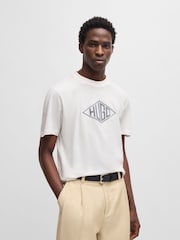 HUGO White Diamond 100% Cotton Logo T-Shirt - Image 1 of 5