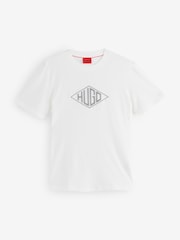 HUGO White Diamond 100% Cotton Logo T-Shirt - Image 5 of 5