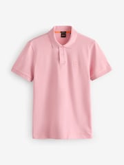 BOSS Pink Passenger Slim-Fit Box Logo Polo Shirt - Image 1 of 1