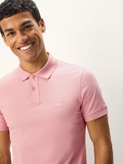 BOSS Pink Slim Fit Passenger Box Logo Polo Shirt - Image 3 of 4
