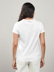 Camiseta de malha bordada BOSS 100% algodão - Imagem 2 de 4