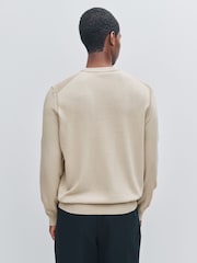 BOSS Cream Asac Regular-Fit Logo Jumper - Image 2 of 4