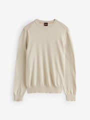 BOSS Cream Asac Regular-Fit Logo Jumper - Image 4 of 4