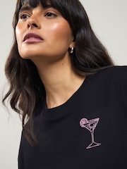 BOSS Oversize 100% Cotton Cocktail Graphic Fit T-Shirt - Imagen 3 de 4