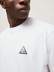BOSS White Relaxed-Fit 100% Cotton Logo T-Shirt - Image 3 of 4