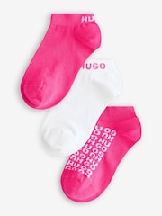 HUGO Pink Logo Ankle Socks 3 Pack - Image 2 of 6
