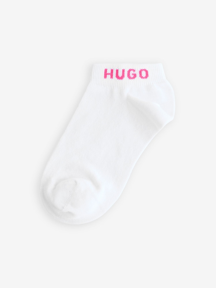 HUGO Pink Logo Ankle Socks 3 Pack - Image 3 of 6
