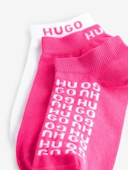 HUGO Pink Logo Ankle Socks 3 Pack - Image 6 of 6