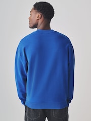HUGO Blue Chest Logo 100% Cotton Sweat Top - Image 2 of 7