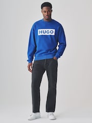HUGO Blue Chest Logo 100% Cotton Sweat Top - Image 3 of 7