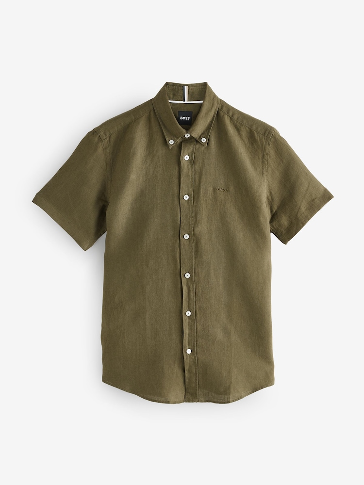 BOSS Green Slim Fit Roan 100% Linen Shirt - Image 1 of 1