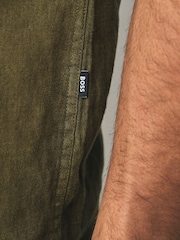 BOSS Green Slim Fit Roan 100% Linen Shirt - Image 4 of 5