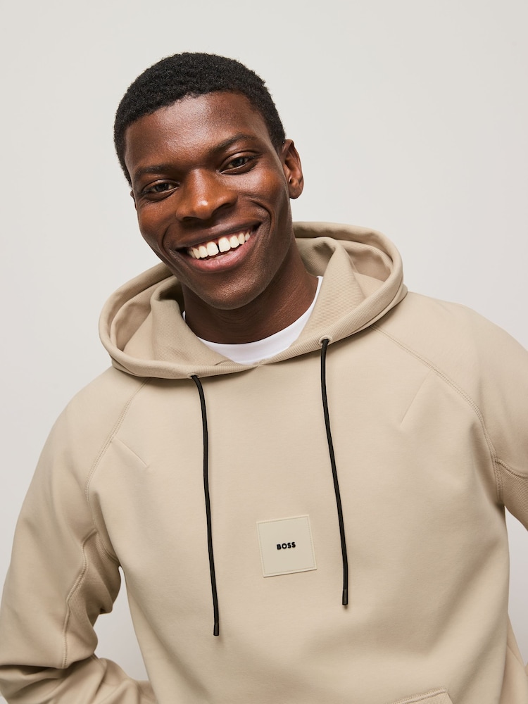 BOSS Brown Regular-Fit Box Logo Hoodie - Image 3 of 4