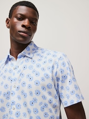 BOSS Blue Slim Fit Roan Shirt - Image 4 of 5