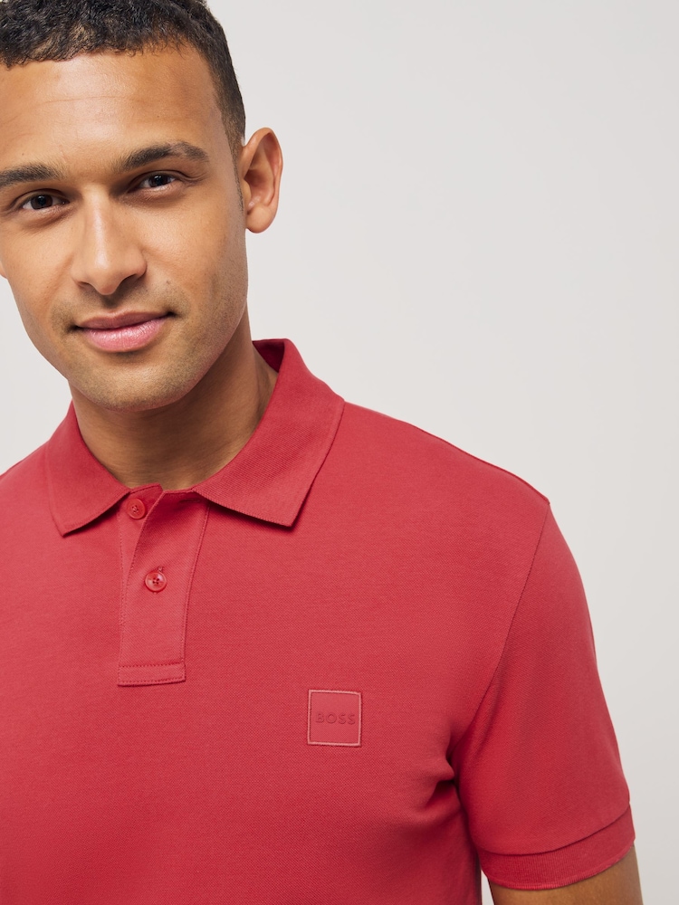 BOSS Red Passenger Slim-Fit Box Logo Polo Shirt - Image 2 of 6