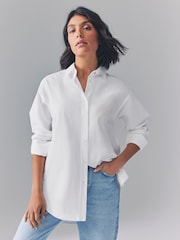 BOSS White Embroidered Logo 100% Cotton Shirt - Image 1 of 10