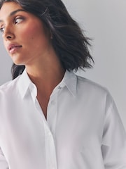 BOSS White Embroidered Logo 100% Cotton Shirt - Image 5 of 10