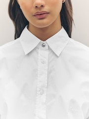 BOSS White Embroidered Logo 100% Cotton Shirt - Image 6 of 10