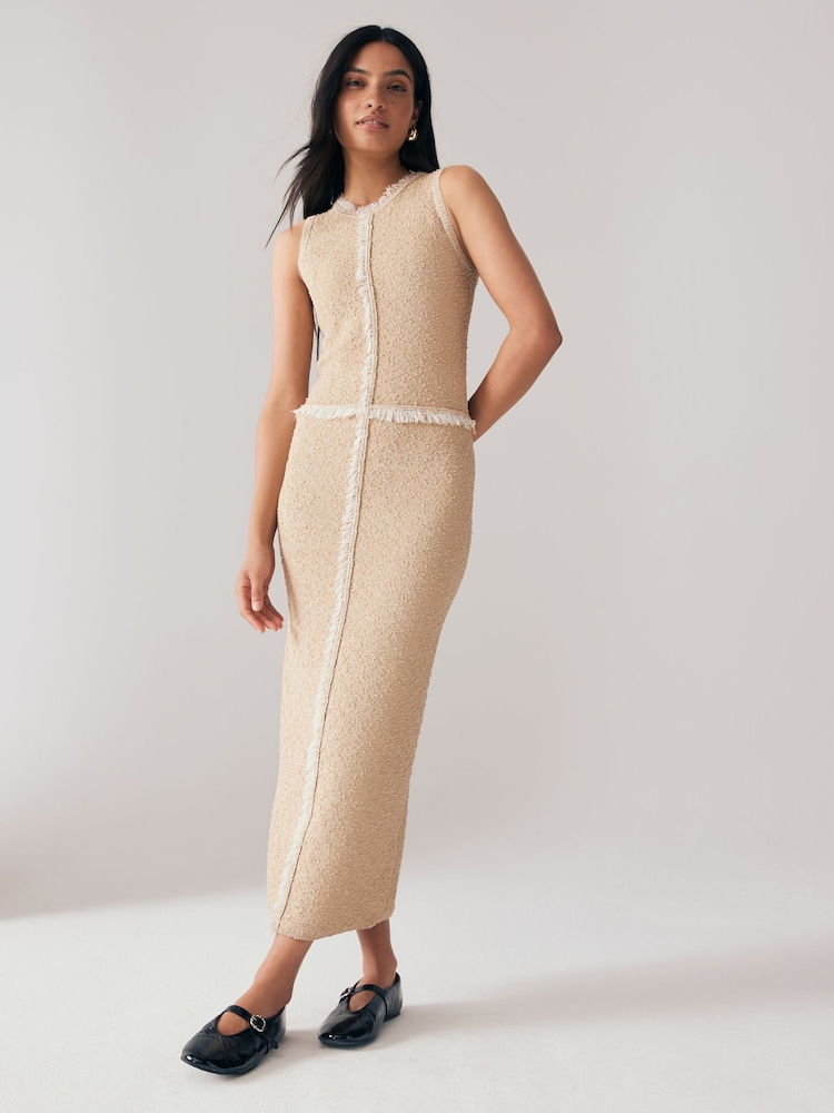 BOSS Natural Fovina Knitted Sleevless Dress - Image 1 of 1
