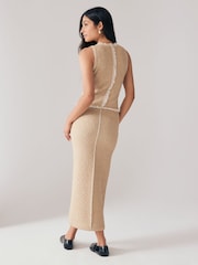 BOSS Natural Fovina Knitted Sleevless Dress - Image 2 of 5