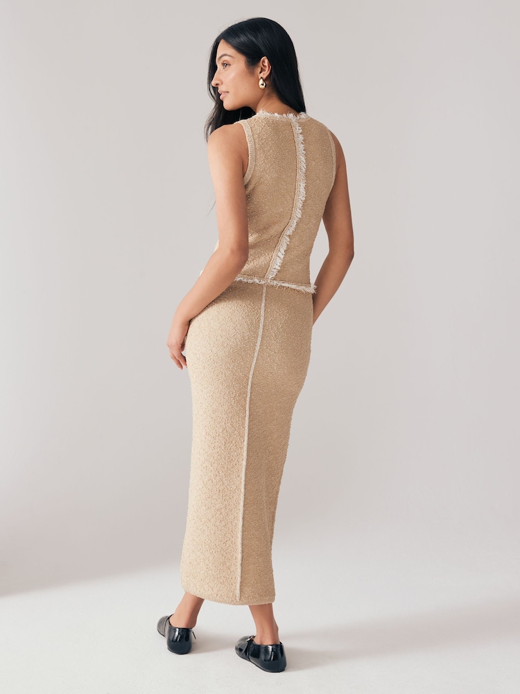 BOSS Natural Fovina Knitted Sleevless Dress - Image 2 of 5