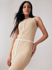 BOSS Natural Fovina Knitted Sleevless Dress - Image 3 of 5